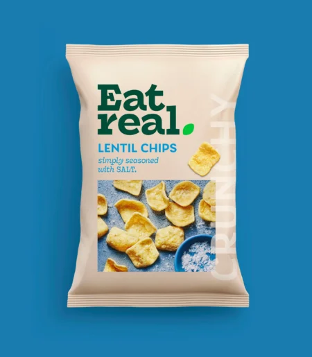 EAT REAL LENTIL CHIPS SALT 40G (18 kom)