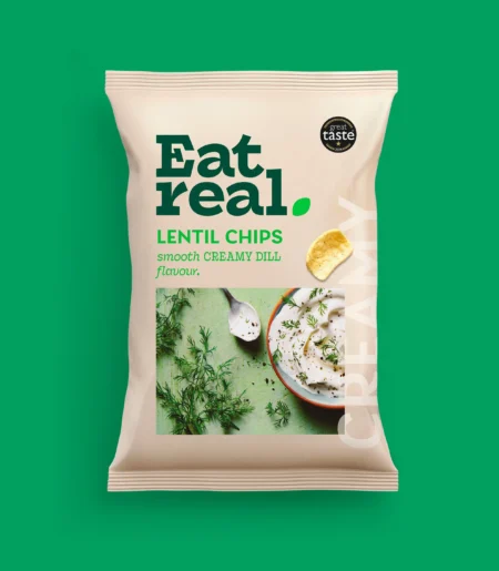 EAT REAL LENTIL CHIPS CREAMY DILL 40G (18 kom)